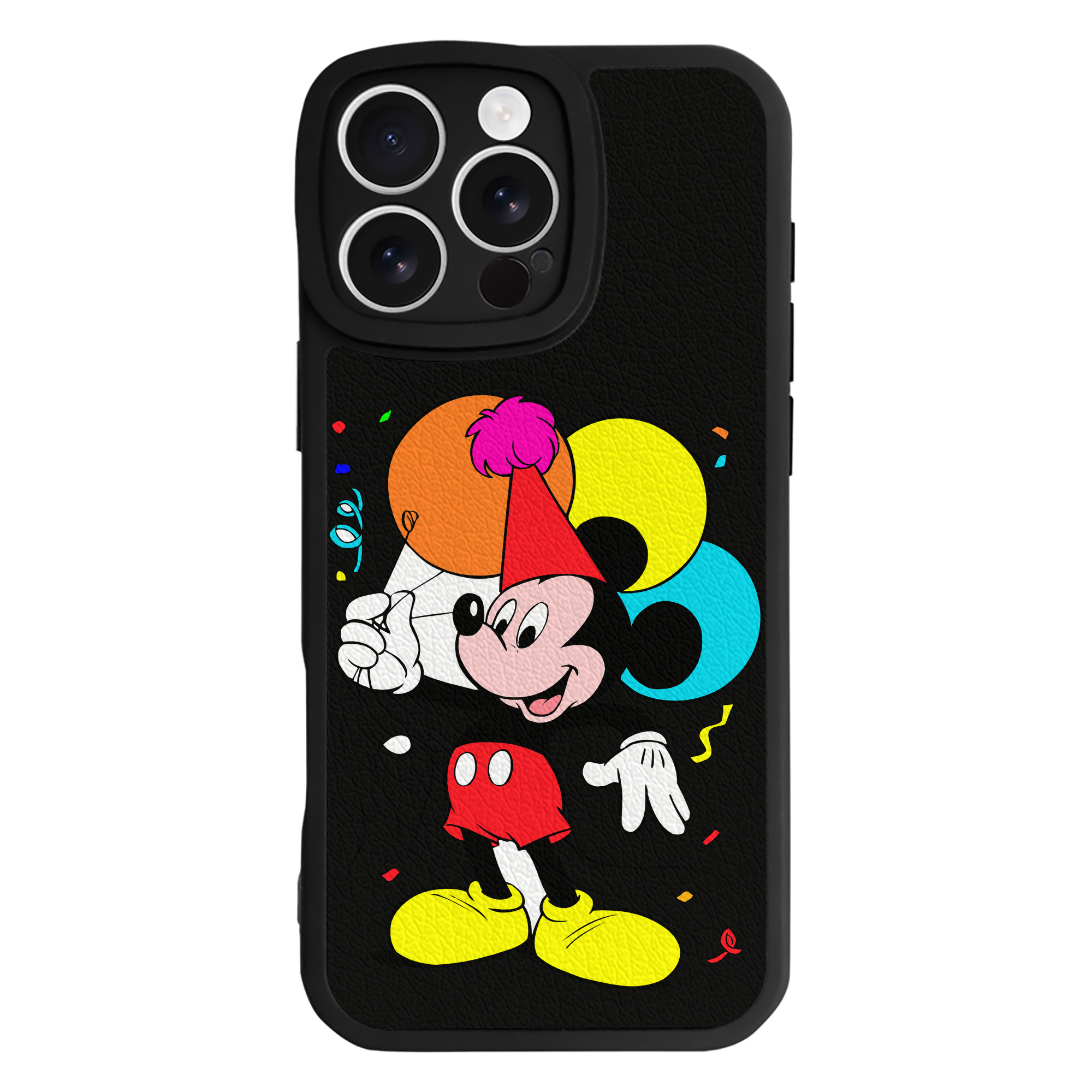 （画像用） ミッキーマウス Mickey Mouse 【iPhone 16シリーズ対応】シリコンスマホケース（レザー調） 材質：シリコン